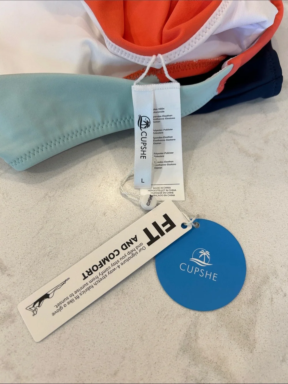 CUPSHE‎ Colorblock One-Piece Swimsuit Large NWT